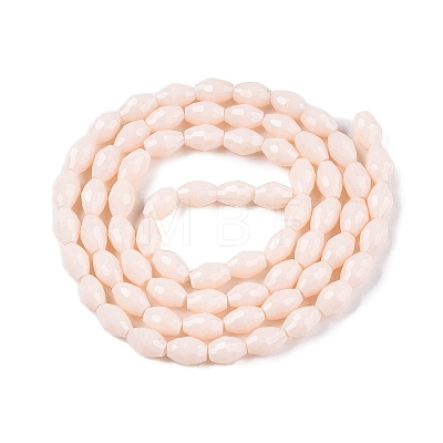 Opaque Solid Color Imitation Jade Glass Beads Strands EGLA-A037-P6x8mm-D02-1