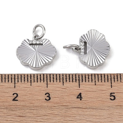 Brass & Clear Cubic Zirconia Charms KK-G497-20P-1