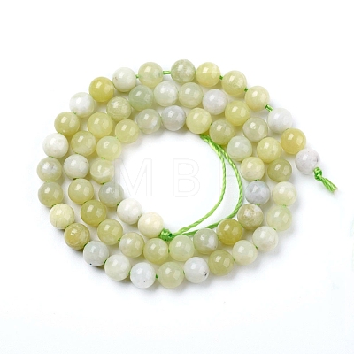 Natural Green Jade Beads Strands G-G844-01-6mm-1