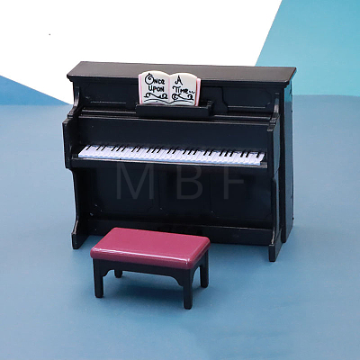 Mini Plastic & Resin Piano & Sheet Music & Chair Model MIMO-PW0003-031A-02-1