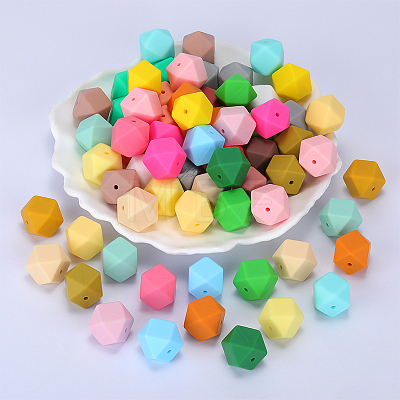 Hexagonal Silicone Beads SI-JX0020A-18-1