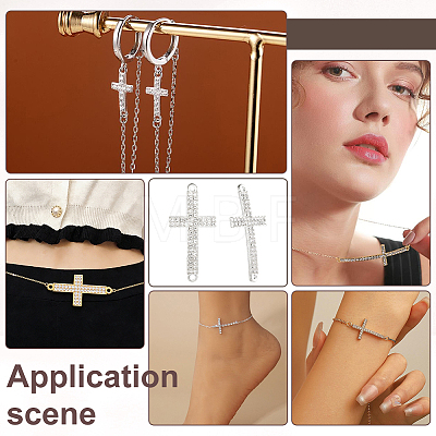 12Pcs Religion Alloy Crystal Rhinestone Connector Charms FIND-PH0038-15S-1