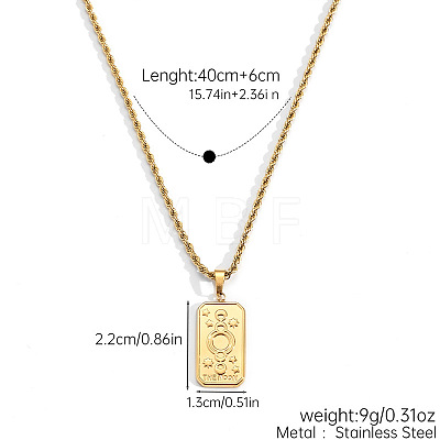 304 Stainless Steel Tarot Card Pendant Necklaces WG777F6-01-1