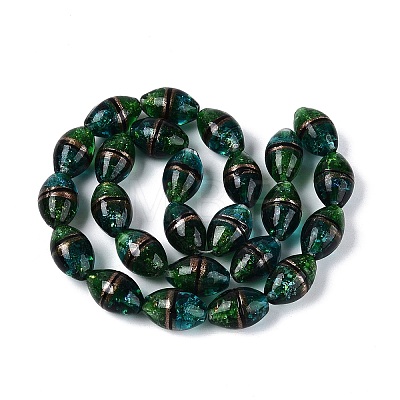 Two Tone Color Handmade Foil Glass Beads FOIL-Q001-01B-1