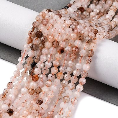 Natural Rutilated Quartz Beads Strands G-G188-B07-02-1