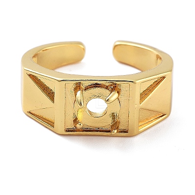 Rack Plating Brass Wide Open Cuff Rings Ring Components KK-Q819-01G-1
