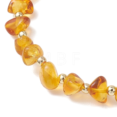 Natural Amber Beads Stretch Bracelets for Women BJEW-JB13294-1