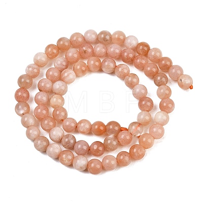 Round Natural Multi-Moonstone Beads Strands G-I176-09-6mm-1