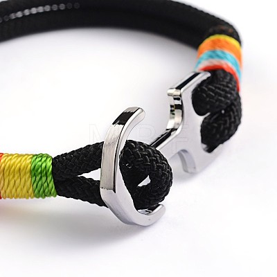 Waxed Cord Multi-strand Bracelets BJEW-P128-33D-1