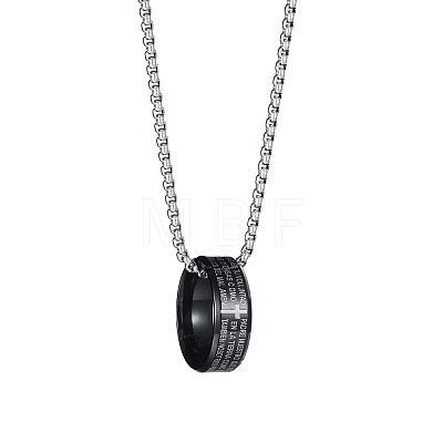Easter 201 Stainless Steel Egraved Bible Ring Pendant Necklaces FS-WG704A1-02-1