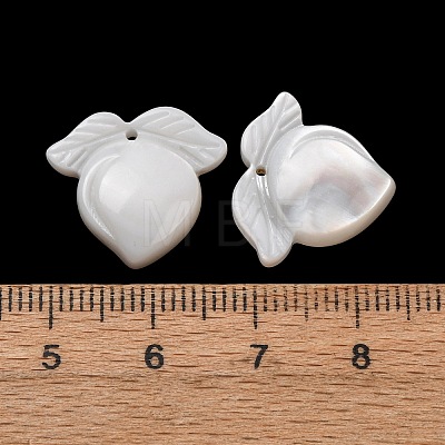 Natural White Shell Carved Fruit Pendants SHEL-G024-07-1
