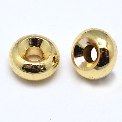 Rack Plating Brass Flat Round Spacer Beads KK-M085-11G-NR-1