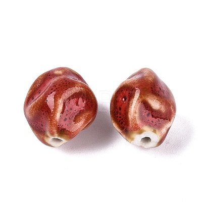 Vintage Handmade Porcelain Wrinkle Beads PORC-Q006-09A-1