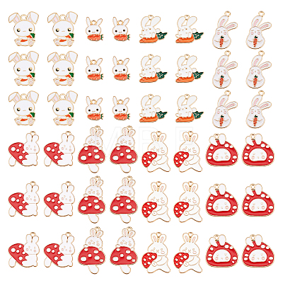 48Pcs 8 Style Alloy Enamel Pendants ENAM-AR0001-25-1