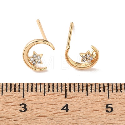 Brass Rhinestone Stud Earring Findings RB-CBA7264-02G-1