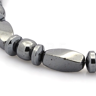 Great Valentines Day Ideas for Boyfriend Non-Elastic Magnetic Hematite Bracelets BJEW-M066-15-1