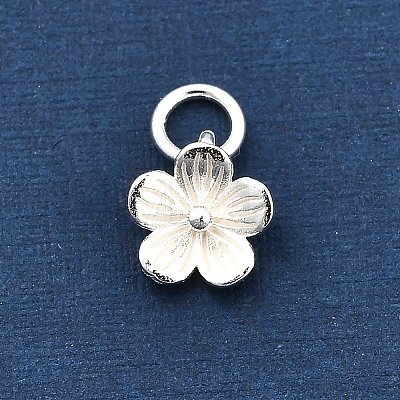 925 Sterling Silver 5-Petal Flower Charms STER-U009-01S-01-1