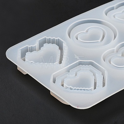 Heart DIY Silicone Quicksand Molds DIY-G079-07A-1