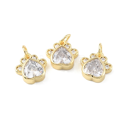 Rack Plating Brass Micro Pave Cubic Zirconia Charms KK-C021-07G-1