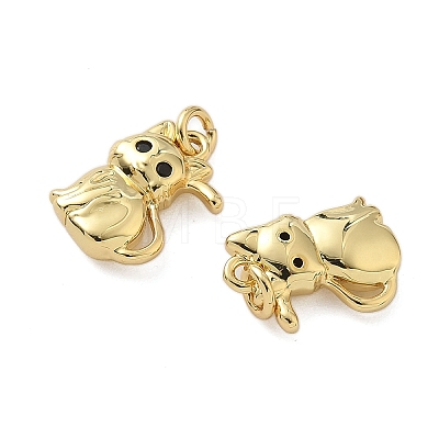 Brass Micro Pave Cubic Zirconia Pendants KK-P325-13M-G-1
