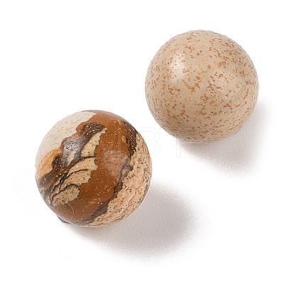 Natural Picture Jasper No Hole Sphere Beads G-K353-04B-15-1