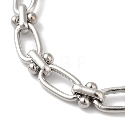 Non-Tarnish 304 Stainless Steel Oval Link Chain Bracelets for Women BJEW-B092-08P-01-1