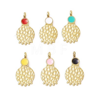 Vacuum Plating 304 Stainless Steel Enamel Pendants STAS-G255-07G-1