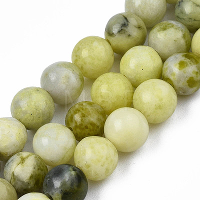 Natural Yellow Mustard Jasper Beads Strands G-Q462-6mm-39-1