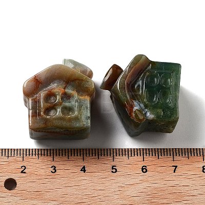 Natural & Synthetic Gemstone Carved House Figurines DJEW-P015-01-1