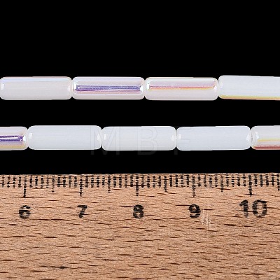 Electroplate Imitation Jade Glass Beads Strands EGLA-Q132-02A-D01-1