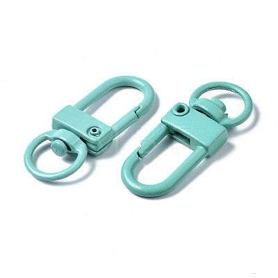 Spray Painted Eco-Friendly Alloy Swivel Snap Hooks Clasps PALLOY-T080-02D-NR-1