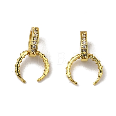 Rack Plating Brass Micro Pave Cubic Zirconia Pinch Bails KK-P246-01G-1