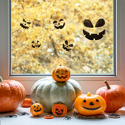 Halloween Pumpkin Face Decorative Stickers STIC-WH0005-01-1
