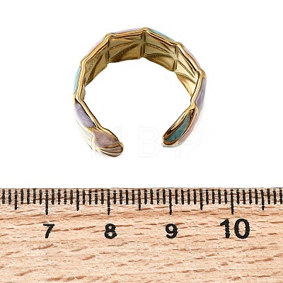 304 Stainless Steel Enamel Wide Cuff Open Rings for Women SA-K003-03A-G-1