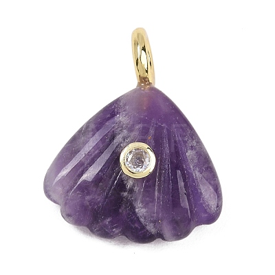 Natural Amethyst Carved Pendants G-G330-02G-01-1