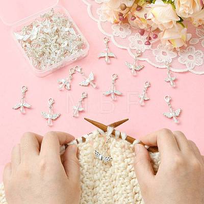 50Pcs 5 Style Glass & Alloy Pendant Decorations HJEW-FS00076-1