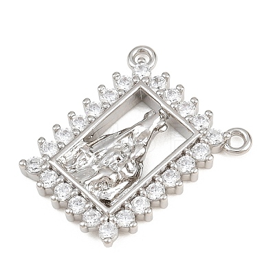 Brass Micro Pave Clear Cubic Zirconia Pendants KK-CBA6A75-48C-P-1