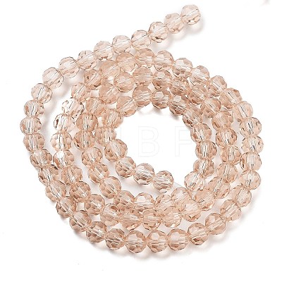 Faceted(32 Facets) Round Glass Beads Strands X-EGLA-J042-4mm-21-1