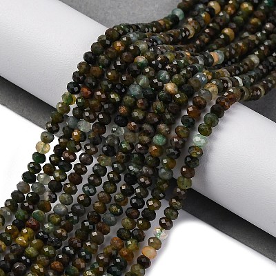 Natural Fuchsite Beads Strands X-G-G139-B14-01-1