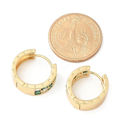 Brass Micro Pave Cubic Zirconia Hoop Earrings EJEW-H152-01B-G-1