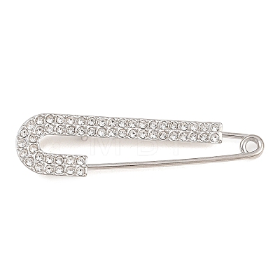 Crystal Rhinestone Safety Pin Brooches JEWB-A040-01B-P-1