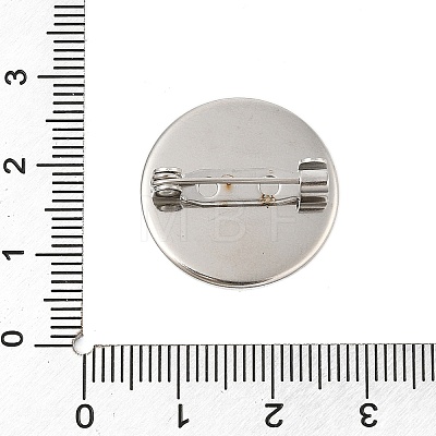 304 Stainless Steel Brooch Cabochon Settings STAS-E547-08E-P-1