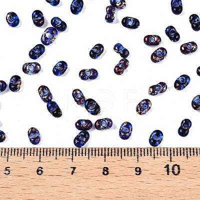 Picasso Spray Painted Glass Seed Beads SEED-T006-04-9-1