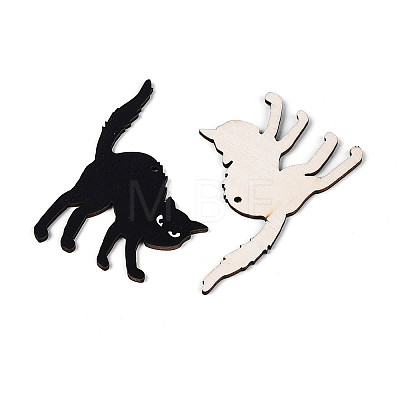 10Pcs UV Single Face Printed Wood Pendant Decorations WOOD-N020-16-1