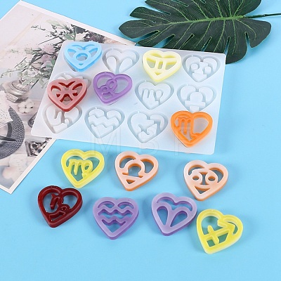 Heart with Constellation Silicone Pendant Molds DIY-I065-12-1