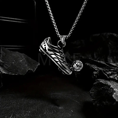 Football Soccer Shoe 667 Stainless Steel Pendant Necklaces for Men FS-WG4A7BD-02-1