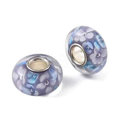 Lampwork & Brass Core European Beads LAMP-P019-01P-28-1