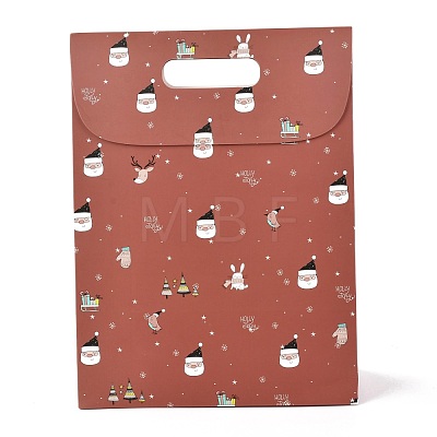 Christmas Themed Pattern Rectangle Kraft Paper Flip Bags CARB-L008-02L-01-1
