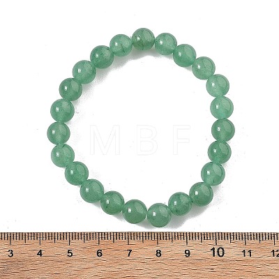 Natural Green Aventurine Round Bead Stretch Bracelets BJEW-L593-A07-1