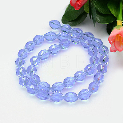 Faceted Oval Imitation Austrian Crystal Bead Strands G-M192-9x6mm-04A-1